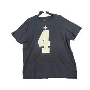 Nike Mens New Orleans Saints Number 4 Graphic T-Shirt Black Cotton XL